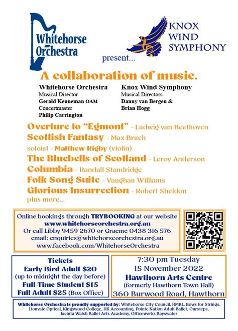 A Collaboration Of Music Whitehorse Orchestra And Knox Wind Symphony