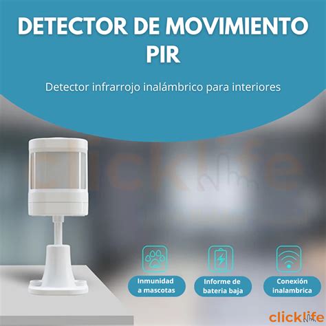 Sensor Movimiento Pir2 Alarmas Rf 433 Mhz Seguridad Clicklife