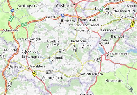 Kaart Michelin Königshofen Plattegrond Königshofen Viamichelin