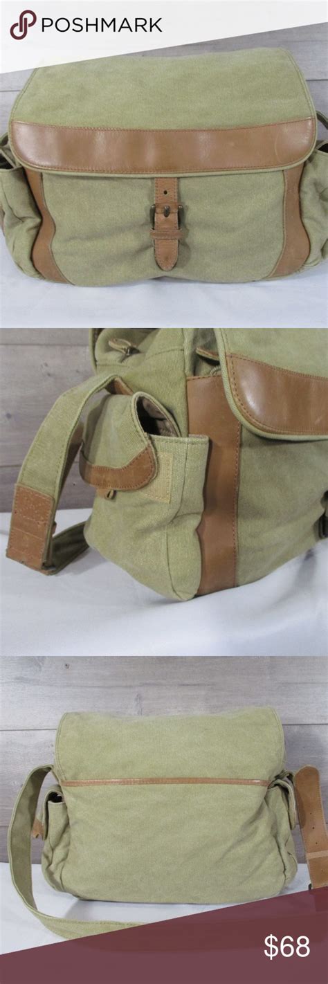 Vintage Ll Bean Canvas Leather Messenger Bag Vintage Ll Bean Canvas Leather Messenger Crossbody