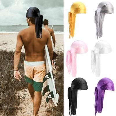 Unisex Men Women Bandana Durag Headwear Soft Silk Pirate Fashion New