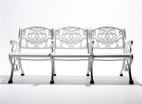 Premium Photo White Park Benches On White Background