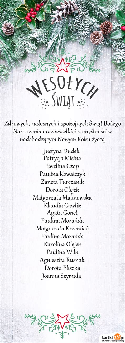 Zdrowych radosnych i spokojnych Świąt Bożego Narodzenia oraz wszelkiej