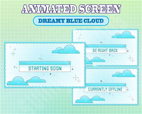 X Animated Twitch Cute Blue Dreamy Cloud Moon Screens Animated