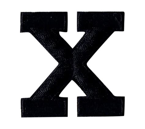 Alphabet Letter X Color Black 2 Block Style Iron On