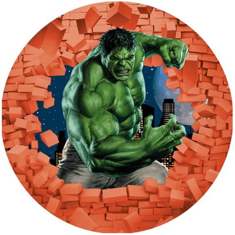 Painel Redondo 1 5x1 5m Hulk Muro Tijolo Noite Parede 3d Elo7