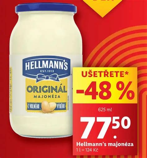 Hellmanns tatarská omáčka majonéza nabídky v Lidl