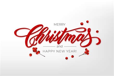 Premium Vector Lettering Merry Christmas And Happy New Year