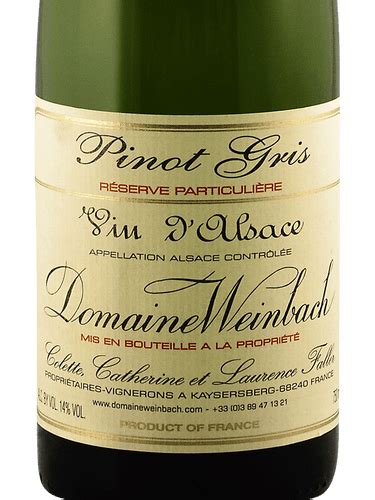 2019 Domaine Weinbach Clos des Capucins Pinot Gris Alsace Réserve