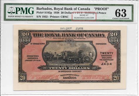 Barbados Royal Bank Of Canada 20 4 Pounds 3 Shillings 4 Pence