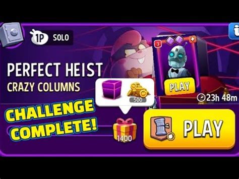 Crazy Columns Plus Away Perfect Heist Solo Challenge Score