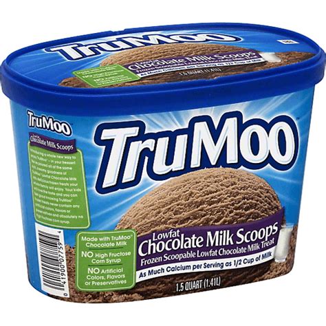 TruMoo Milk Scoops Lowfat Chocolate Ice Cream Treats Toppings