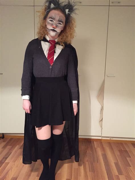 My cat-Hermione costume. After she drinks polyjuice potion. Harry ...