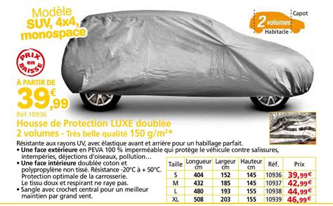 Promo Housse De Protection Luxe Doublée 2 Volumes chez Provence