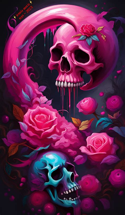 𝖘𝖐𝖚𝖑𝖑𝖘 And 𝖗𝖔𝖘𝖊𝖘 Sugar Skull Wallpaper Skull Wallpaper Sugar Skull Artwork