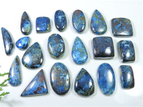 18 pièces cabochon mélange d azurite bleue naturelle pierre précieuse