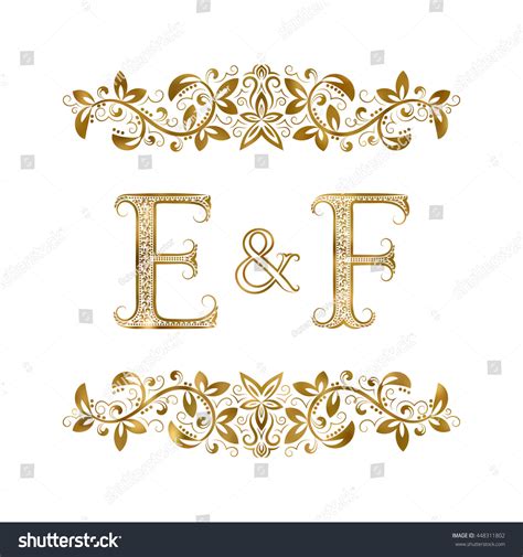 E F Vintage Initials Logo Symbol Stock Vector Royalty Free