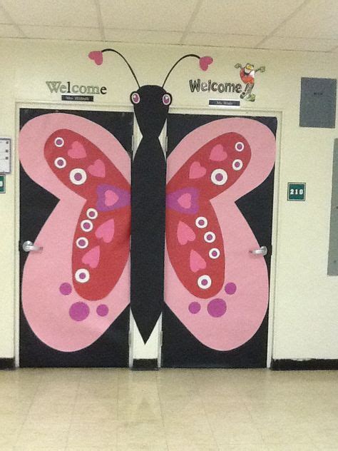 Butterfly Valentines Door Two Classrooms That Are Side By Side