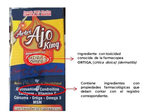 Cofepris On Twitter Buen D A Rafael El Producto Artri Ajo King