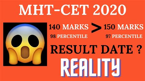 Mht Cet 2020 Reality Of Marks Vs Percentile Result Date Must Watch Youtube