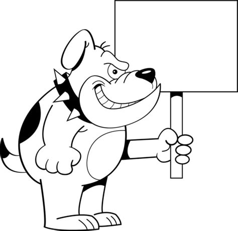 Vector Cartoon Illustration Of An Excited Strong Muscular Bull Dog