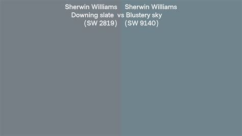 Sherwin Williams Downing Slate Vs Blustery Sky Side By Side Comparison