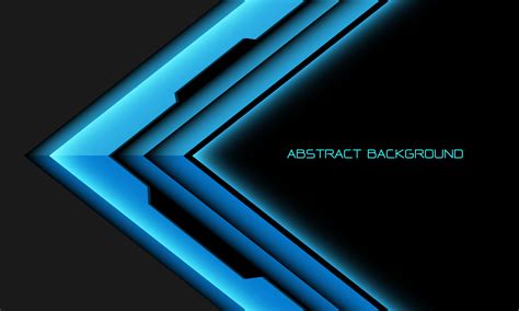 Abstract Blue Glossy Black Cyber Arrow Direction Geometric Overlap On