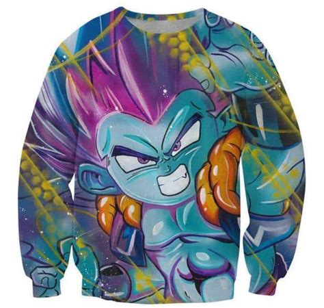 Angry Gotenks Fusion Dance Graffity Art 3D Crewneck Sweatshirt - Saiyan ...