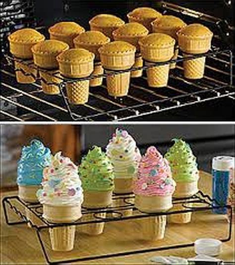 2 Cupcake Ice Cream Cone Baking Racks Holds 24 Cones Stand Carrier