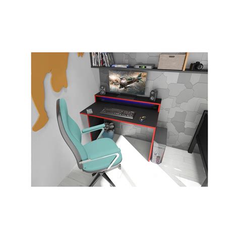 Birou Gaming Adept 100 Cm X 86 Cm X 50 Cm Iluminare Led Negru Emagro