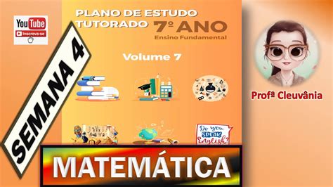 PET Volume 7 7º ano Fundamental Semana 4 Matemática Correção