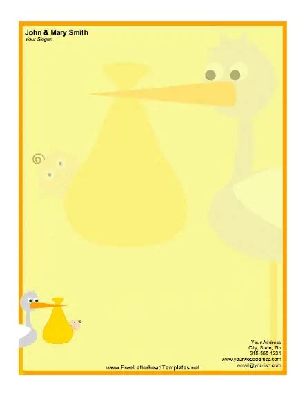 Baby Letterhead Stork