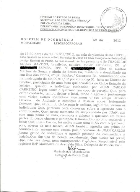 O Que Comunicante No Boletim De Ocorrencia