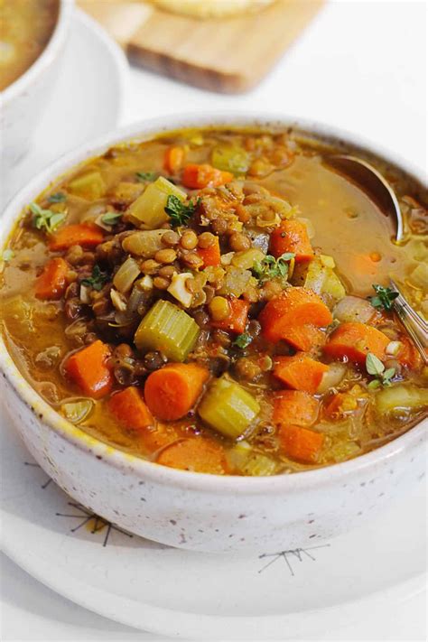 Hearty Vegan Pumpkin Lentil Soup With Vegetables Rhubarbarians