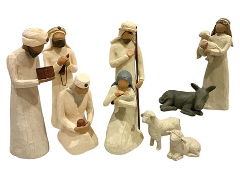 Lot Piece Willow Tree Nativity Figurines