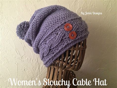 By Jenni Designs Free Crochet Pattern Women S Slouchy Cable Hat