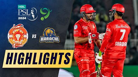 Islamabad United Vs Karachi Kings Match 24 Highlights Psl Highlights