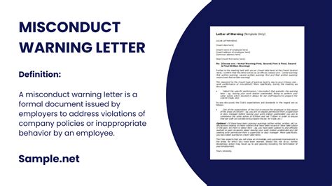 Free 36 Misconduct Warning Letter Samples Pdf Word Docs Outlook Pages