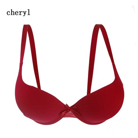 Red Sexy Lingerie Hollow Out Bras For Women Push Up Brassiere Holiday