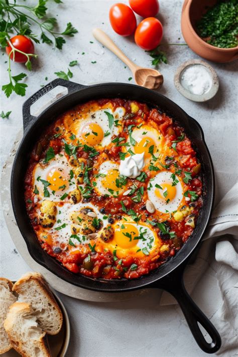 Shakshuka With Roasted Cauliflower And Tahini Drizzle Cooking Mediterranean