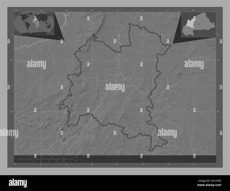 Boucle Du Mouhoun Region Of Burkina Faso Bilevel Elevation Map With