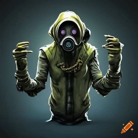 Character Wearing A Gas Mask On Craiyon