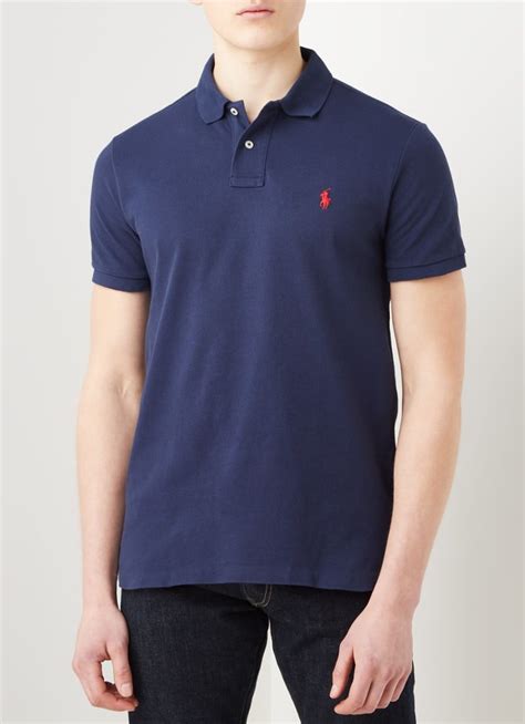 Ralph Lauren Custom Slim Fit Polo Van Piqué Katoen Met Logoborduring