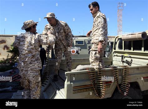 Tripoli Libya 08th Apr 2019 Fighters Of A Misurata Based Armed