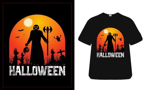 Plantilla De Dise O De Camiseta De Halloween Con Elementos Vector Premium