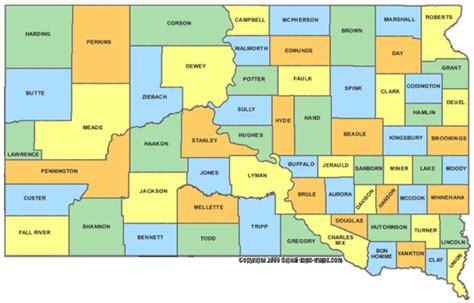 South Dakota Counties Map - South Dakota • mappery