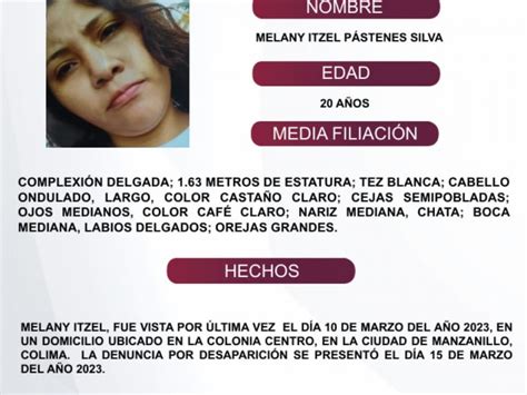 Emiten Ficha De B Squeda De Mujer Desaparecida En Manzanillo Meganoticias