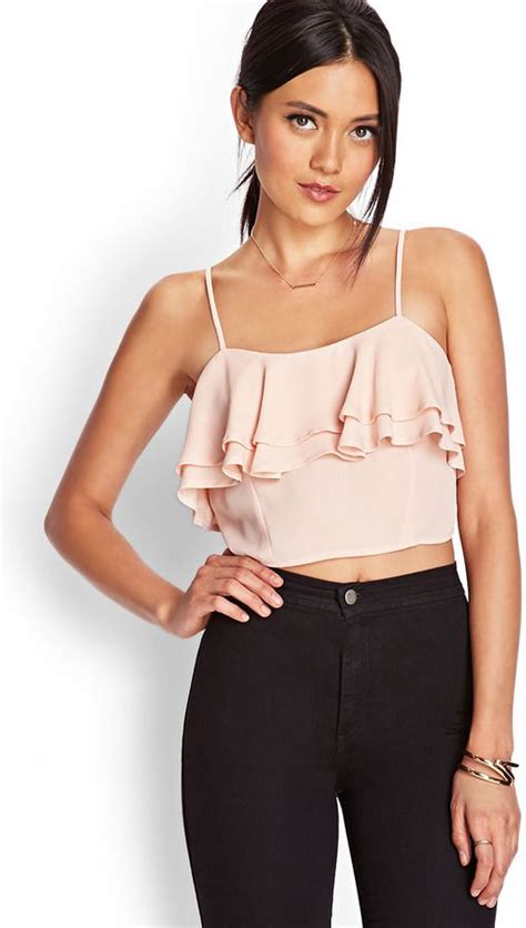 Forever 21 Tiered Ruffle Crop Top Shopstyle Clothes And Shoes Ruffle Crop Top Forever21