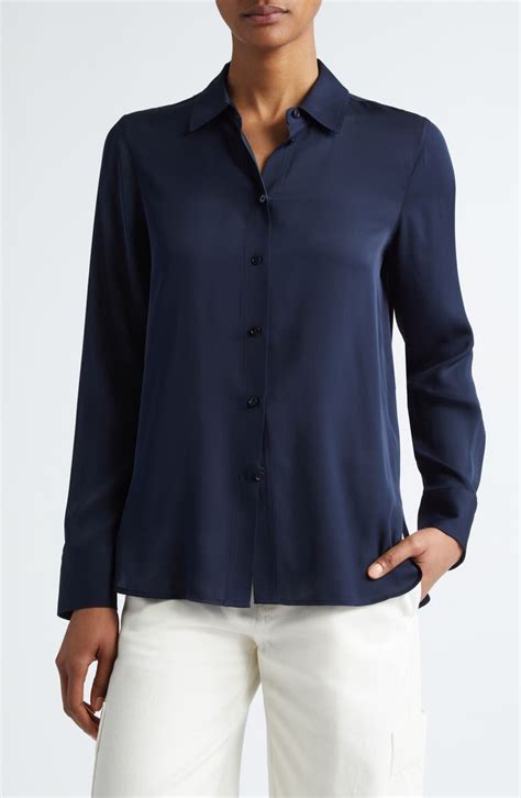 Vince Slim Silk Blouse Nordstrom