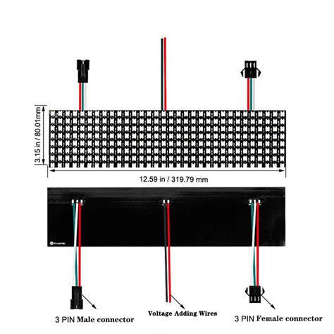 Ws B Rgb Flexible X X Leds Pixel Panel Matrix Screen